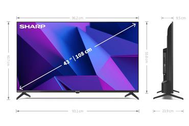 Телевизор Sharp 43FN2EA, 43' LED  Android TV, 4K Ultra HD 3840x2160 Frameless, 1 000 000:1, DVB-T/T2/C/S/S2, Active Motion 800, HARMAN/KARDON, HDR10, Dolby Digital, Dolby Vision, DTS:X, Google Assistant, Chromecast Built-in, 2xHDMI 2.1, SD card reader, 3.