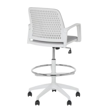 Работен стол ОРБИС- бял, газов амортисьор