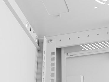 Комуникационен шкаф Lanberg rack cabinet 19' wall-mount 4U/600x450 with perforated door grey (flat pack)