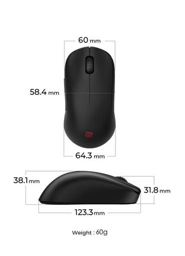Мишка BenQ ZOWIE U2-DW 4K Wireless Mouse for Esports, Size M, 60g, up to 4000 Hz, up to 3200 DPI, Symmetrical design, Inward-curved both sides for agility during multi-angle movement, Wireless w/4K enhanced receiver, Driverless, plug and play