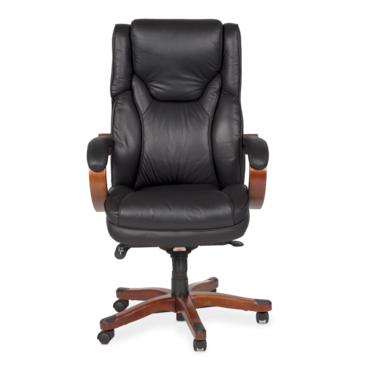 Директорски стол ВЕЛИМИР-сниман отпред,, естесвена кожа,, дървена основа