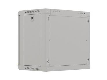 Комуникационен шкаф Lanberg rack cabinet 19' wall-mount 9U/540x350 (flat pack) with glass door grey