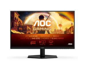 Монитор AOC 27G42E, 27' Fast IPS WLED, 1920x1080@180Hz, 1ms GtG, 0.5ms MPRT, 300cd m/2, 1000:1, 80M:1 DCR, Adaptive Sync, FlickerFree, Low Blue Light, Tilt, HDMI, DP