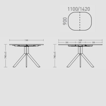 Трапезна маса РАЛИЦА- размер
