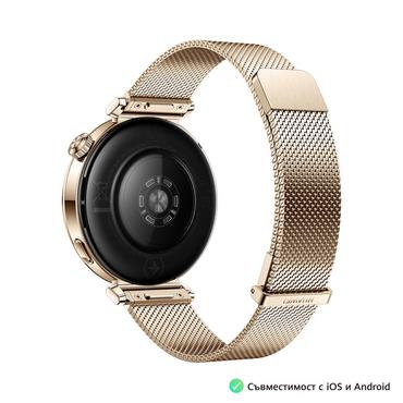 Часовник Huawei Watch GT5 Jana-B19M, 1.32', Amoled 466x466 PPI 352, , BT5.2 BLE/BR/EDR, 5ATM, 524mAh, Screenshot sharing, support message input, message notifications, Battery life up to 7 days, Compatible with iOS and Android devices, Gold Milanese