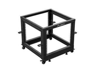 Комуникационен шкаф Lanberg open rack 19' 9U 600x600-1100 adjustable black