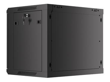 Комуникационен шкаф Lanberg rack cabinet 19' wall-mount 9U/600x450 for self-assembly with metal door  black (flat pack)