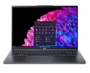 Лаптоп Acer Swift Go16, SFG16-72-7964, Intel Core Ultra 7 155H (up to 4.80 GHz, 24MB), 16' 3.2K OLED 120Hz, 32GB LPDDR5,1024GB PCIe NVMe SSD, Intel UMA, AX+BT 6E, CR Micro SD, QHDCamera, FPR, Win 11 Home, Gray