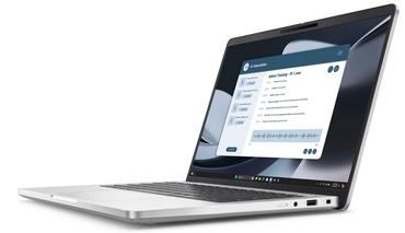 Лаптоп Dell Pro 14 Plus PB14255, AMD Ryzen 5 PRO 230 (22 MB cache, 6cores, up to 4.9 GHz, 16 TOPS NPU), 14' FHD+(1920x1200) IPS, 300nits AG, 32 GB: LPDDR5, 7500 MT/s, dc (onboard), 1TB M.2 2230 PCIe SSD, AMD Radeon 760M graphics, FHD HDR IR Cam and Mic, W