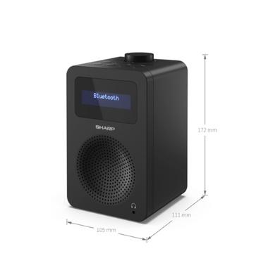 Радио Sharp Radios DR-430(BK), DIGITAL RADIO, Bluetooth 5.0, 5W, 20 DAB+/DAB/FM, Auto time/date, LCD Display, Dual alarm, 3.5mm Headphone jack / line-out, Black