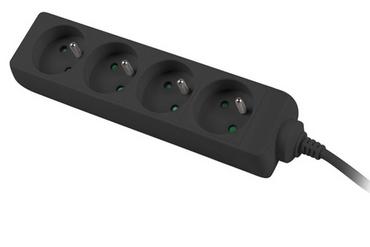 Разклонител Lanberg power strip 1.5m, 4 sockets, french quality-grade copper cable, black