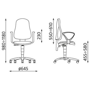 Работен стол РАДОСТИНА-чертеж, размери