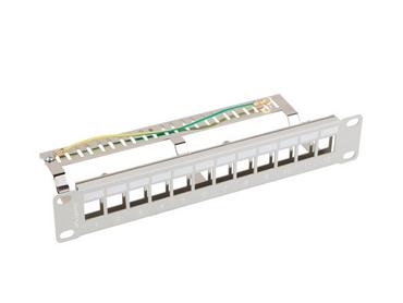 Пач панел Lanberg patch panel blank 12 port 1U 10' ftp for keystone modules grey v2