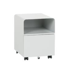 Метален контейнер O BTL с едно чекмедже. Сниман отсрани, празен, сив на цвят