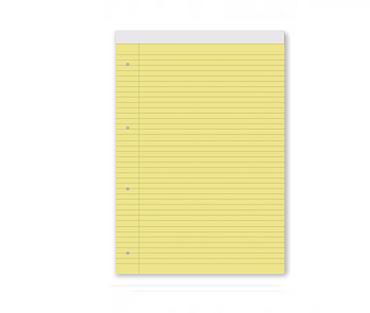 Блокнот с перфорация А4 жълт офсет  40 л линиран