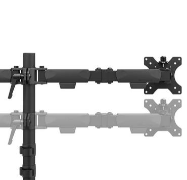 Стойка Neomounts Nero Double Flat Screen Desk Mount  (phone holder+Quick-fix clamp/grommet)