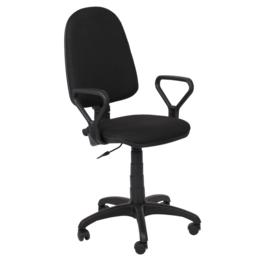 Работен стол ПРЕСТИЖ- черна дамаска, черна база