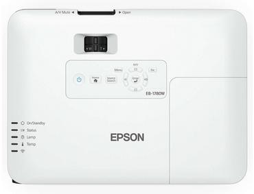 Мултимедиен проектор Epson EB-1780W, 3LCD, Ultra mobile, WXGA (1280 x 800), 16:10, 3 000 lumen, 10 000 : 1, VGA, HDMI, Wireless LAN, 1.77 kg, Carrying Case, 24 months