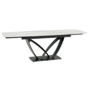 Трапезна маса ТЕМИРА разтегателна- разтегната, в бял цвят