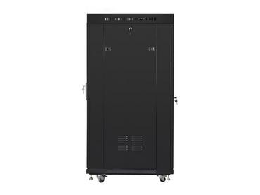 Комуникационен шкаф Lanberg rack cabinet 19' free-standing 27U/800x1200 (flat pack) with glass door lcd black