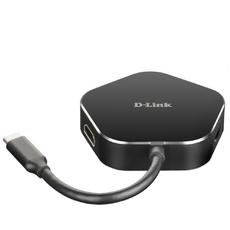 USB хъб D-Link 4-in-1 USB-C Hub with HDMI and Power Delivery