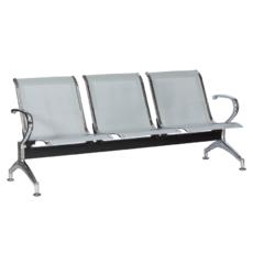 Посетителска пейка BTL 30- триместна, сива, метална, пейка