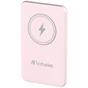 Външна батерия Verbatim MCP-5PK Power Pack 5000 mAh with UBS-C® PD 20W / Magnetic Wireless Charging 15W Pink