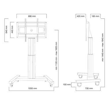 Стойка NewStar Motorised Mobile Floor Stand - VESA 200x200 up to 800x600
