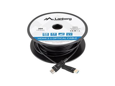Кабел Lanberg HDMI M/M v2.1 cable 20m optical black aoc