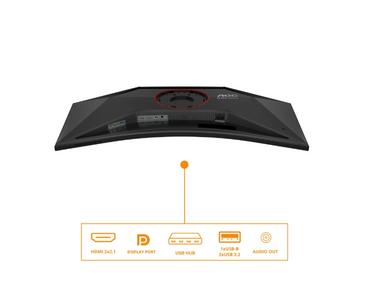 Монитор AOC CU34G4Z, 34' Curved 1500R, VA, WLED, 3440x1440@240Hz, 1ms GtG, 0.3ms MPRT, 450cd m/2, 2500:1, 80M:1 DCR, Adaptive Sync, FlickerFree, Low Blue Light, Tilt, Height Adjust, Pivot, Swivel, 2xHDMI, DP, USB hub