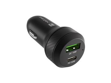 Зарядно устройство Natec Coney 1xUSB, 1xUSB-C Quick charger 48W, Black