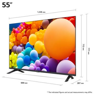 Телевизор LG 55UT73003LA, 55' 4K UltraHD TV 4K (3840 x 2160), DVB-T2/C/S2, webOS 24 Smart TV, ThinQ AI, Alpha 5 AI 4K Gen7, WiFi, HDR10, ALLM/HGiG, AI Upscaling, AI Sound(Virtual 9.1.2 Up-mix), AirPlay, Quick Card, HDMI eARC, CI, LAN, USB, Bluetooth, 2 Po