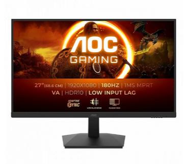 Монитор AOC C27G4ZXU, 27' Curved 1500R VA WLED, 1920x1080@280Hz, 1ms GtG, 0.3msMPRT, 300cd m/2, 4000:1, 80M:1 DCR, Adaptive Sync, FlickerFree, Low Blue Light, 2Wx2, Tilt, Height Adjust, Swivel, 2xHDMI, DP, USB hub