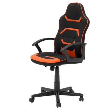 Геймърски стол ЛУКАС-снимка отстрани, дамаска в два цвята