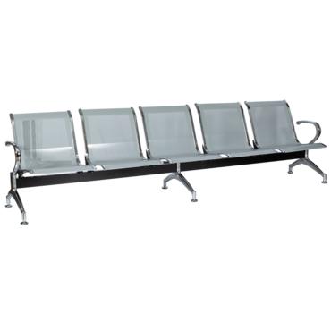 Посетителска пейка BTL 30- 5 места, метална пейка, сива