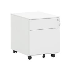 Метален контейнер K BTL с 2 чекмеджета - сниман от ляв ъгъл, със затворени чекмеджета, сив