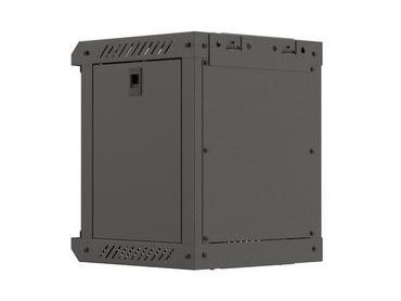 Комуникационен шкаф Lanberg rack cabinet 10' wall-mount 6U/300x300 (flat pack) with glass door black