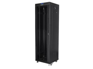 Комуникационен шкаф Lanberg rack cabinet 19' free-standing 42U/600x600 (flat pack) with glass door lcd black v2