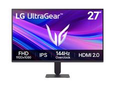 Монитор LG 27G411A-B, UltraGear 23.8' IPS, AG, 1ms MBR, 144Hz, 5ms GtG, 1500:1, 250cd/m2, Full HD 1920x1080, sRGB 99%, HDR10, NVIDIA G-SYNC, AMD FreeSync, HDMI, DisplayPort, LG Switch, Headphone Out, VRR, Reader mode Tilt, Black