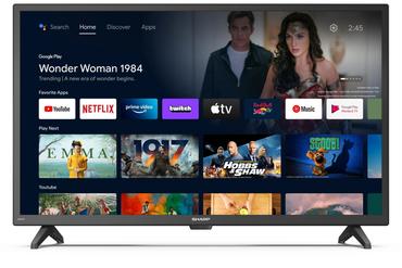 Телевизор Sharp 32FI2EA, 32' LED Android TV, HD 1366x768, 1 000 000:1, DVB-T/T2/C/S/S2, Active Motion 400, 1 000 000:1, Speaker 2x8W, Dolby Digital, DTS HD, Google Assistant, Chromecast Built-in, 3xHDMI, 3.5mm Headphone jack / line-out, CI+, USB, Wi-Fi, B