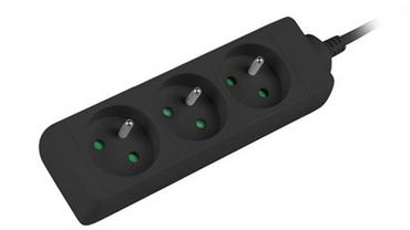 Разклонител Lanberg power strip 1.5m, 3 sockets, french quality-grade copper cable, black