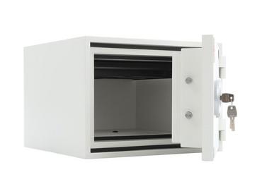 Метален сейф FRS PMT 32 - бял, отворен, празен отвътре
