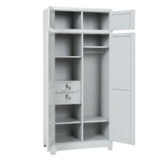 Метален гардероб BTL GR с 9 отделения 200х90х50 см- отворени врати, 2 чекмеджета, 4 рафта