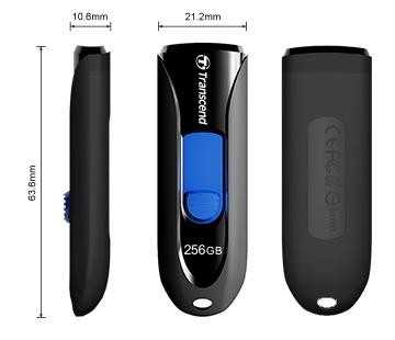 Памет Transcend 256GB, USB3.0, Pen Drive, Capless, Black