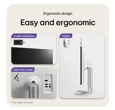 Монитор LG 32UN650K-W, 31.5' UltraFine UHD LED AG, IPS, DCI-P3 95%, 5ms, 350 cd/m2, 1000:1, 3840x2160, HDR 10, HDMI, DisplayPort, Radeon FreeSync, Dynamic Action Sync, Headphone out, Height, Tilt, Speaker, Black