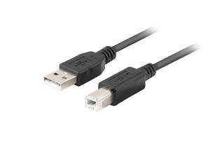 Кабел Lanberg Cable USB-A(M)->USB-B(M) 2.0 Ferrite 1.8m Box Black