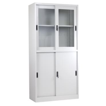 Архивен шкаф BTL J с 5 отделения 185х90х40 см стъкло- снимка отпред на затворен шкаф