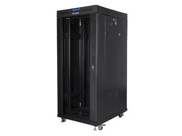 Комуникационен шкаф Lanberg rack cabinet 19' free-standing 27U/800x1000 (flat pack) with glass door lcd black v2