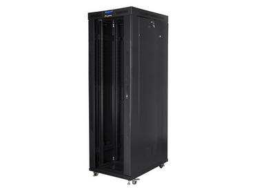 Комуникационен шкаф Lanberg rack cabinet 19' free-standing 42U/800x1000 (flat pack) with glass door lcd black v2