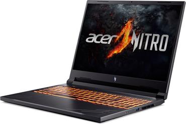 Лаптоп Acer Nitro 16, ANV16-71-76BW, Intel Core i7-14650HX (up to 5.2GHz, 30MB), 16' FHD IPS up to 165Hz SlimBezel, 16GB DDR5 (1 slot free), 1024GB PCIe NVMe SSD, GeForce RTX 4050 6GB GDDR6, Wi-Fi 6 AX201+BT5.1, Killer E2650, HD Cam, KB Backlight, No OS, 